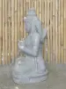 Product image 6 of the product “Seated Dewi Sri, position chakra turning the wheel, 73cm high riverstone grey, model with sativa. There is a stone eye on the left temple. ”
